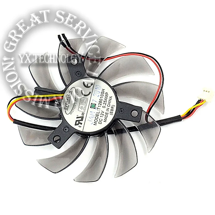 75 мм everflow T128010SH DC 12 В 0.25A охлаждения Вентиляторы MSI R6850 6850 HD6850 Графика Видеокарта