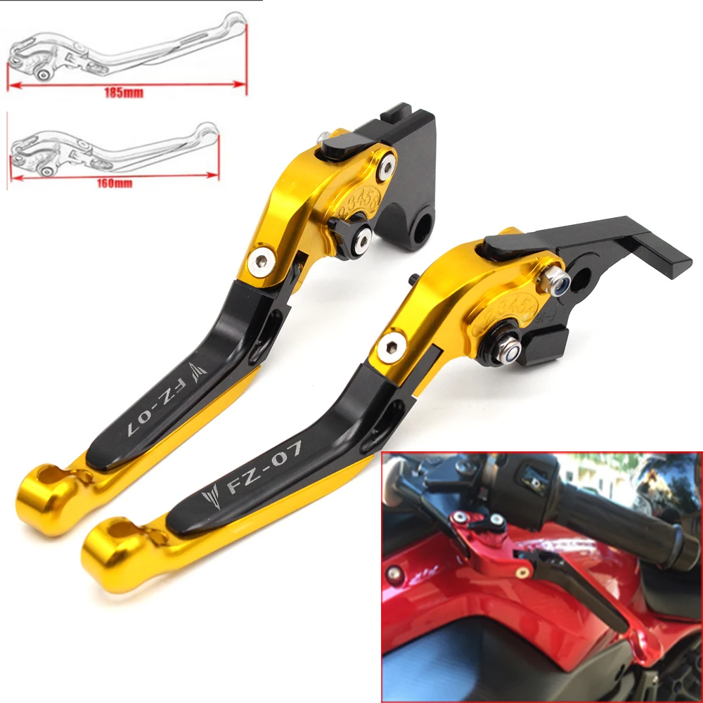 

Motorcycle CNC Adjustable Foldable brake Clutch Levers for Yamaha FZ-07 2014-2017 with Logo(FZ-07)