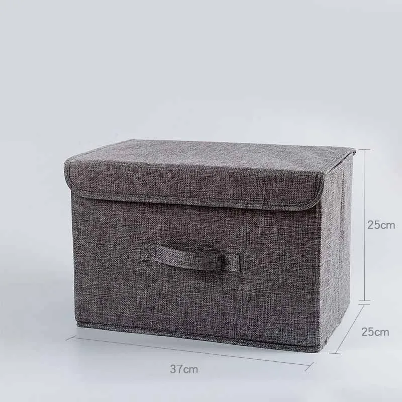 Large gray Ящик для хранения и ящики из хлопка и льна под шкаф для одежды складной ящик для хранения одежды делитель мешки держатель ящики-органайзеры - Цвет: Large gray