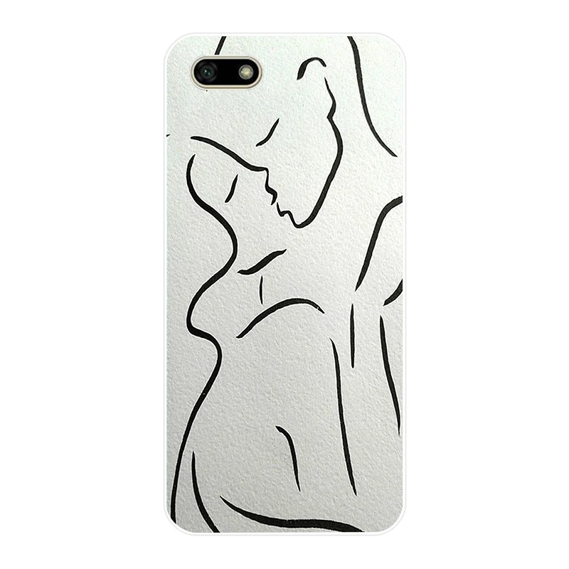 242H Art White Line Kiss Love Heart Rose Мягкий силиконовый чехол из ТПУ для huawei Honor 7a pro 7x play Case |