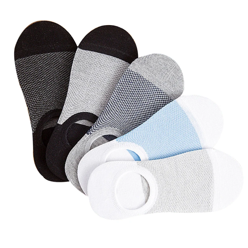 3 пары = 6 шт. мужские хлопковые носки башмачки с низким вырезом Нескользящие