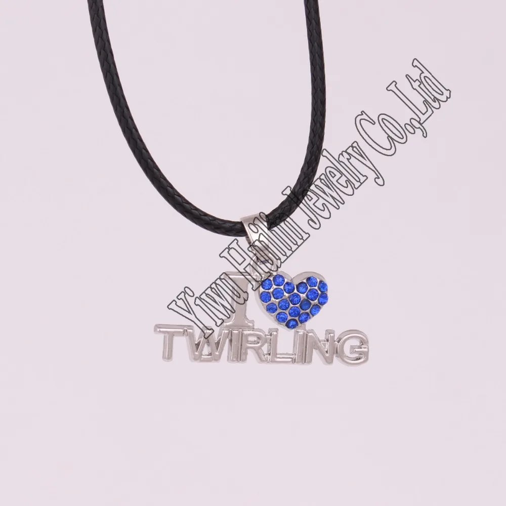 Сплав цинка усеяна сверкающими кристаллами Я ЛЮБЛЮ КРУТИТЬ ожерелье веревку