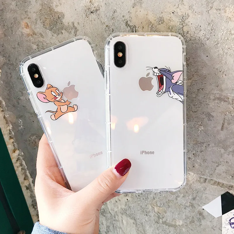 Забавный мультяшный чехол для телефона iphone X XS Max XR милый кот Том 8 7 6 6S Plus Мягкие