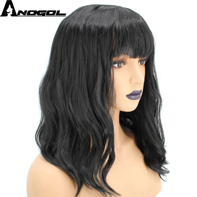 Аногол Высокая температура волокна длинные натуральные волны черный