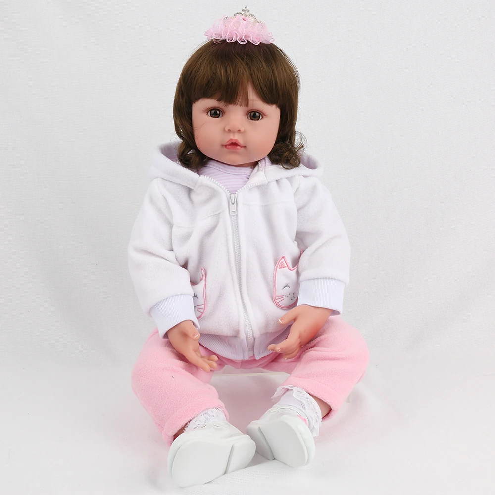 Мягкая силиконовая кукла boneca bebe 55 см Реалистичная новорожденная npk Dolls подарок на