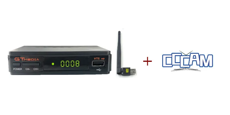 GT V7 With Cline 1 год Европа Cline in Freesat/GT медиа V7S HD с бесплатным wifi USB FTA DVB S2 спутниковый ТВ приемник обновления Freesat V7 HD 1080P - Цвет: GT V7 With Cline
