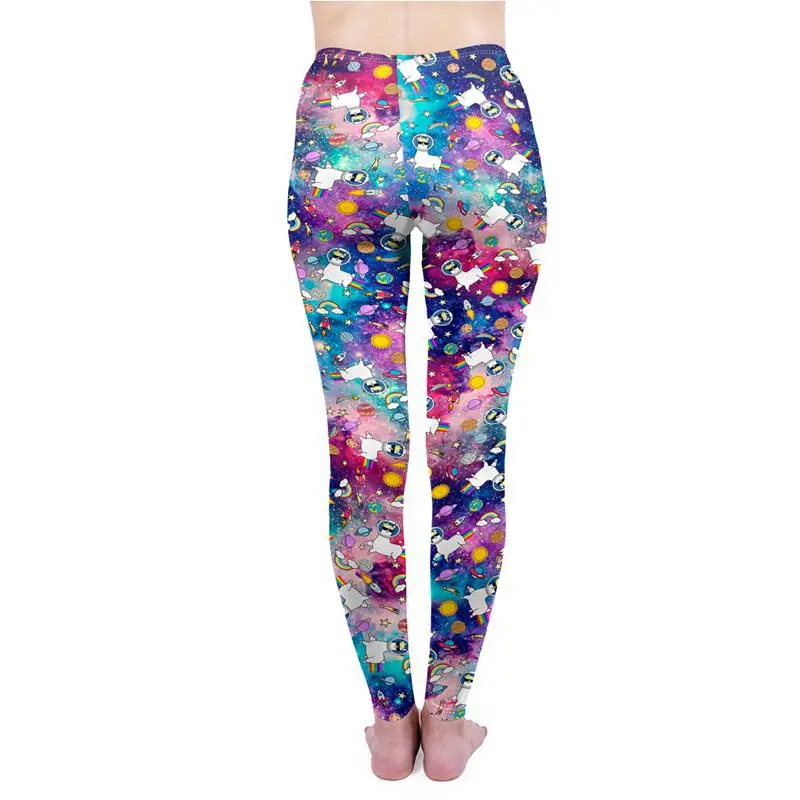 Женские леггинсы для фитнеса спортивная одежда с мультипликационным принтом