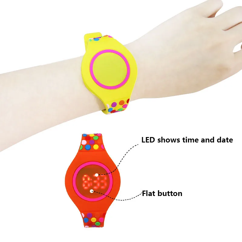 Электронные часы для мальчиков и девочек светодиодный силиконовый ремешок с