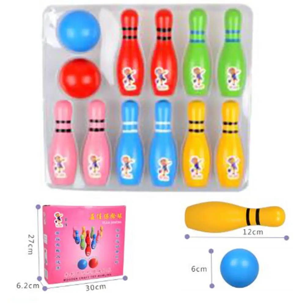 

RCtown Colorful Bowling 10 Bottles + 2 Color Balls Parent-child Interactive Toys