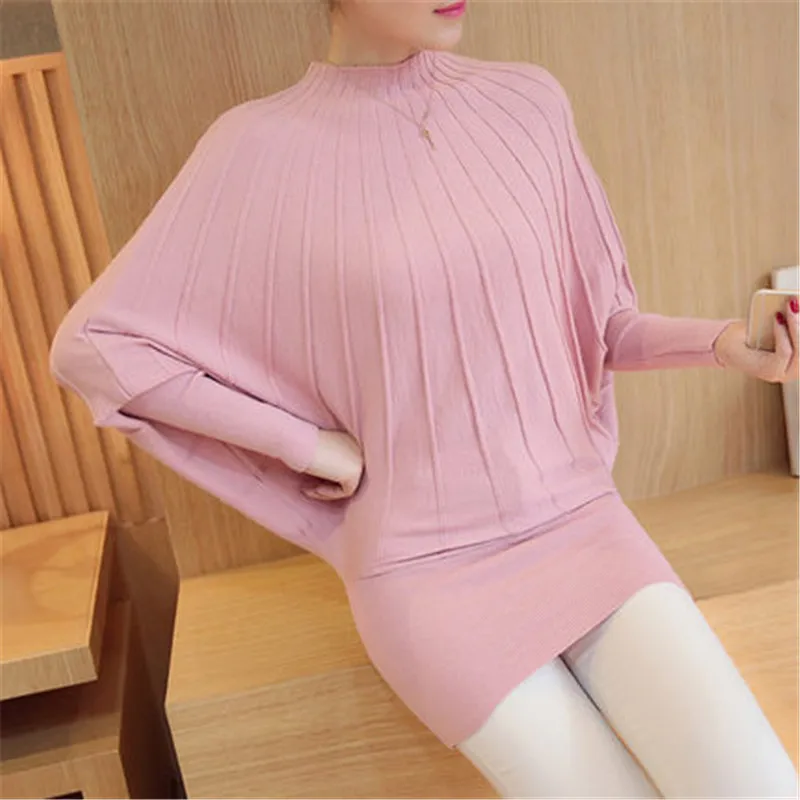 Sweater women clothes 2018 Fashion Autumn Winter Women Knitted Sweaters and Pullovers Batwing Sleeve Long Knitwear Femme ZY4250 | Женская