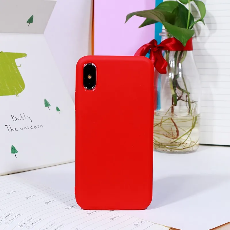 Модный силиконовый чехол ярких цветов Чехол для iPhone 6 6s 7 8 Plus мягкий матовый из ТПУ