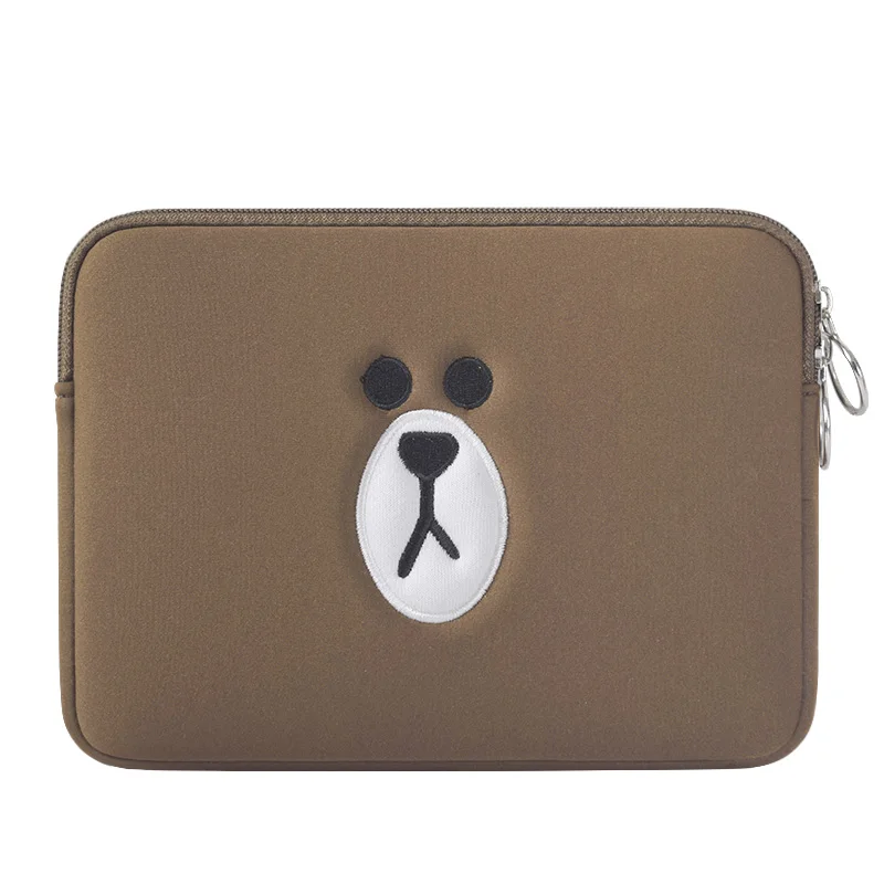 brown Милый коричневый медведь мультфильм сумка 11 13 15,6 дюймов для Macbook Air Pro 11 13 15 сумка для ноутбука чехол для планшета компьютер карман для компьютера - Цвет: brown