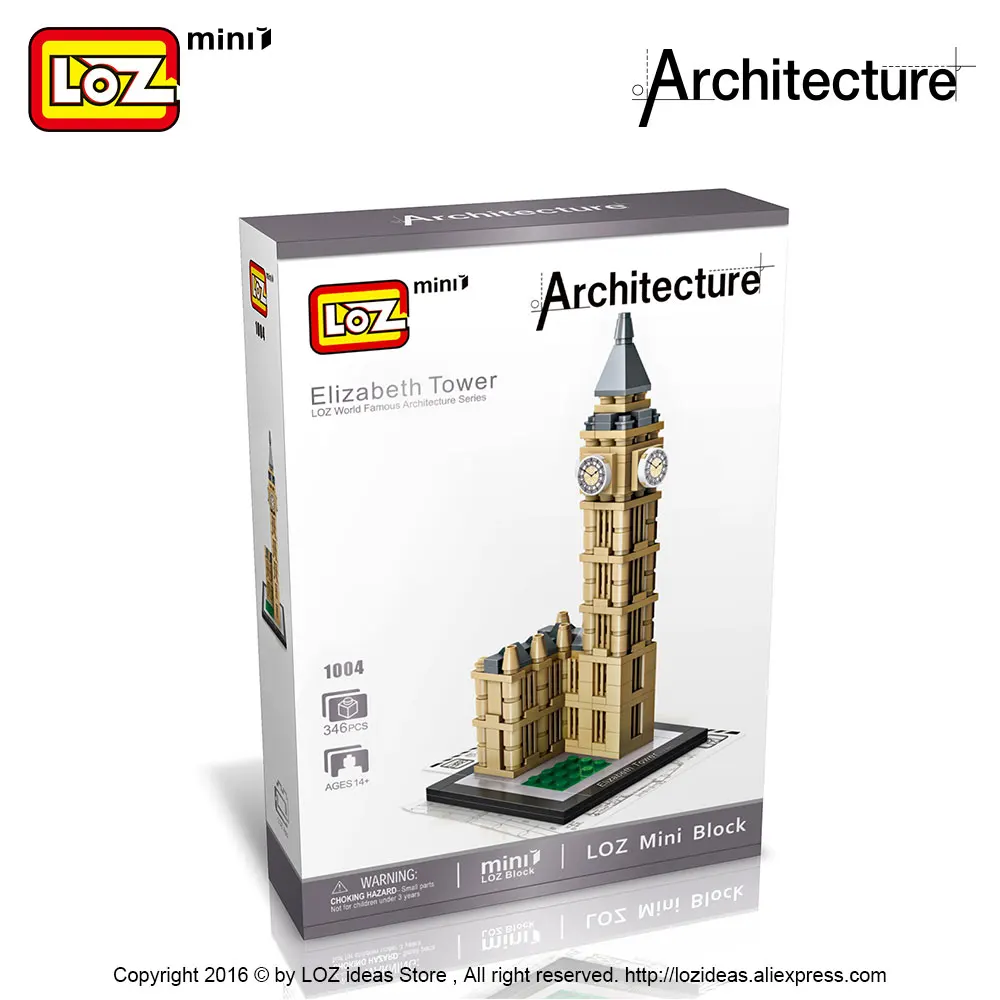 LOZ мини Конструкторы Elizabeth Tower London Биг Бен часы известное здание архитектура