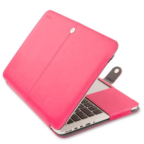 Rose red Case Чехол-книжка Mosiso из искусственной кожи для Macbook Pro 15 retina, модель A1398, аксессуары для планшетов, ноутбуков, черный, коричневый, красный - Цвет: Rose red Case