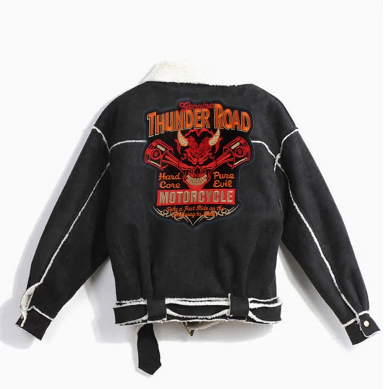 Большой размер thunderroad Devil Chopper нашивки Мотоцикл Байкер Железный череп нашивка MC мотогонок Байкер для пальто жилет