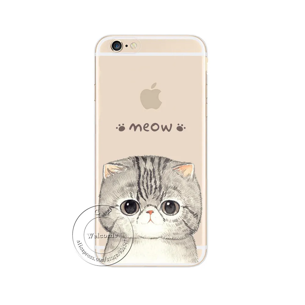 Жесткий пластиковый чехол с милым карикатурным котом для Apple iPhone X XS Max XR 4 4S 5 5S SE 5C 6 6S 7 8 Plus 6SPlus 7Plus 8Plus Coque on.