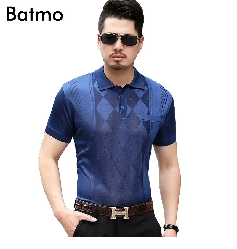 Летняя шелковая дышащая Повседневная Свободная рубашка-поло цвета хаки с