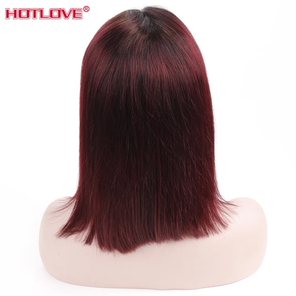 Перуанские 1B/99j человеческие парики для женщин прямые короткие Ombre BOB парик