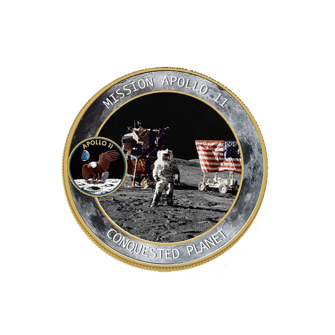 Новое поступление космическая горная Америка позолоченная монета Аполло для