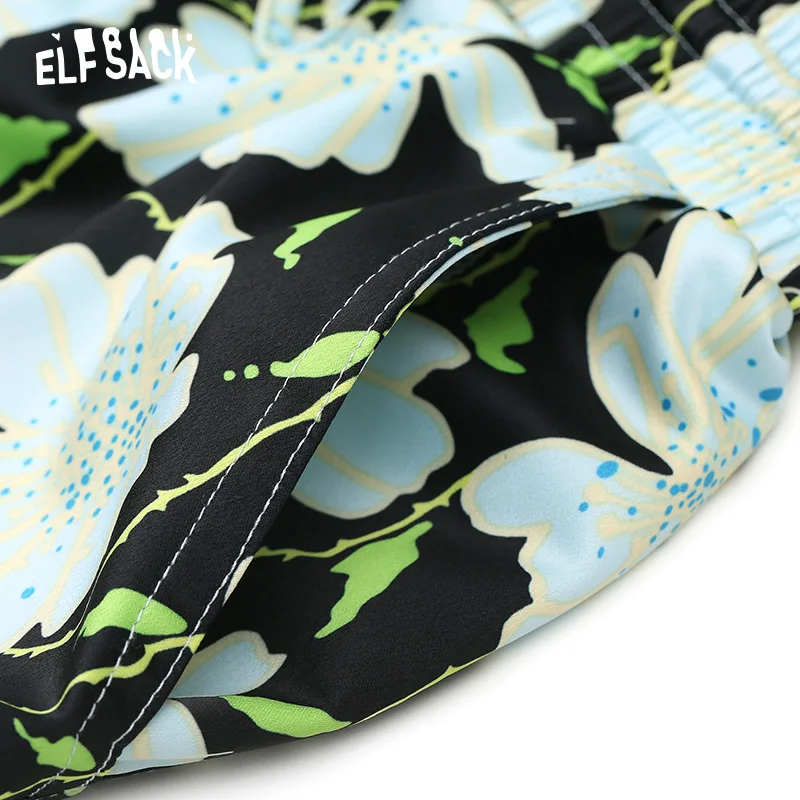 Женский шифоновый костюм ELF SACK, светло-зелены костюм с цветочным принтом, из двух частей, топ без рукавов с треугольным вырезом и широкие брюки, летний