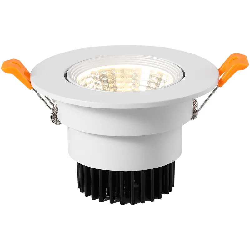 10 шт. Белый Черный светодиодный круглая лампа AC110V/220 V 5 W 7 W 12 W алюминиевый сплав встроенные круглые светлые пятна
