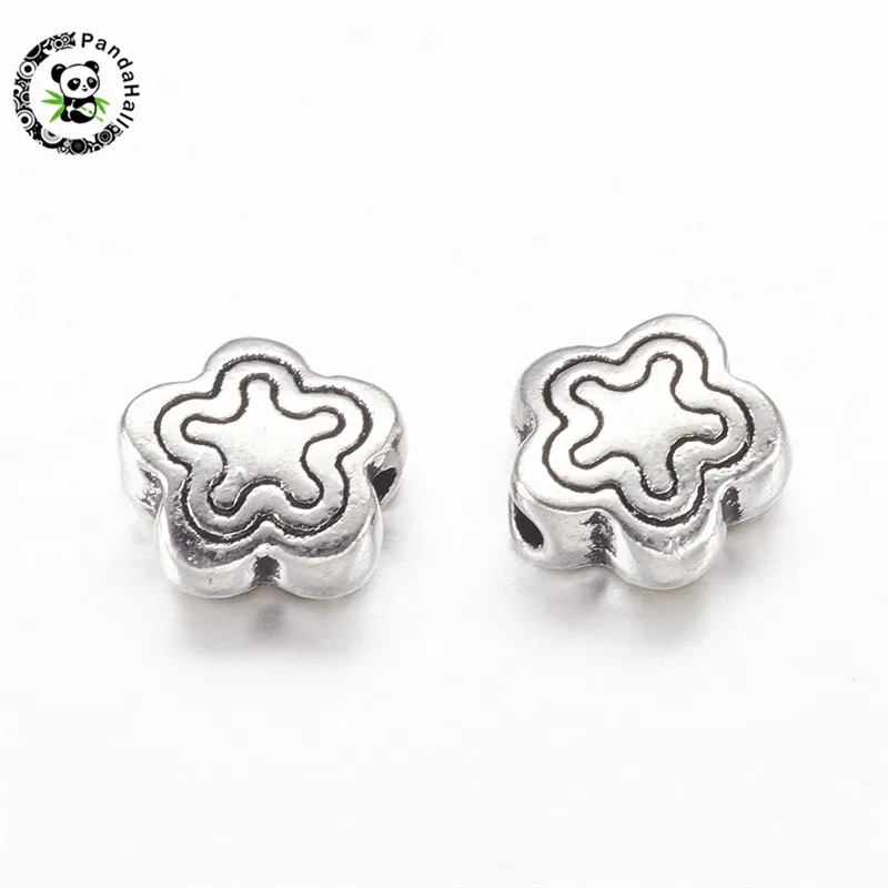 

50pcs Star Shape Tibetan Style Alloy Beads for DIY Jewelry 7x7x2.5mm Hole 1.5mm Lead Free & Nickel Free & Cadmium Free