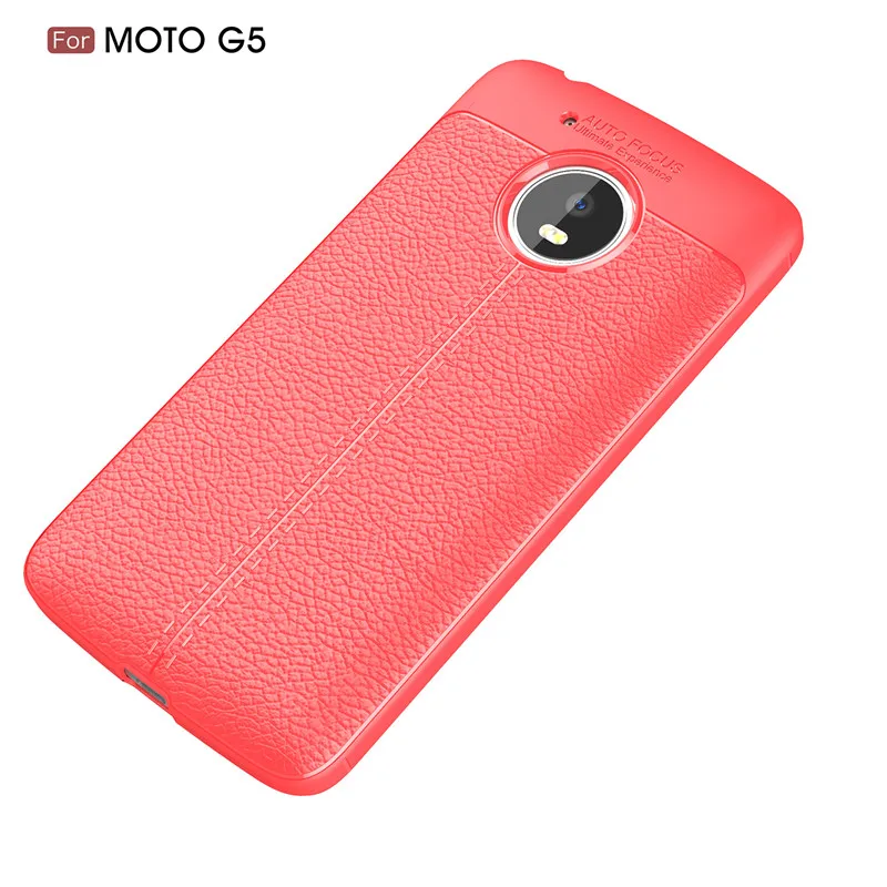Red Для Moto G5 чехол из углеродного волокна Мягкий силиконовый чехол для телефона для MOTO g5 Dual SIM XT1676 5,0 дюймов модный противоударный чехол - Цвет: Red