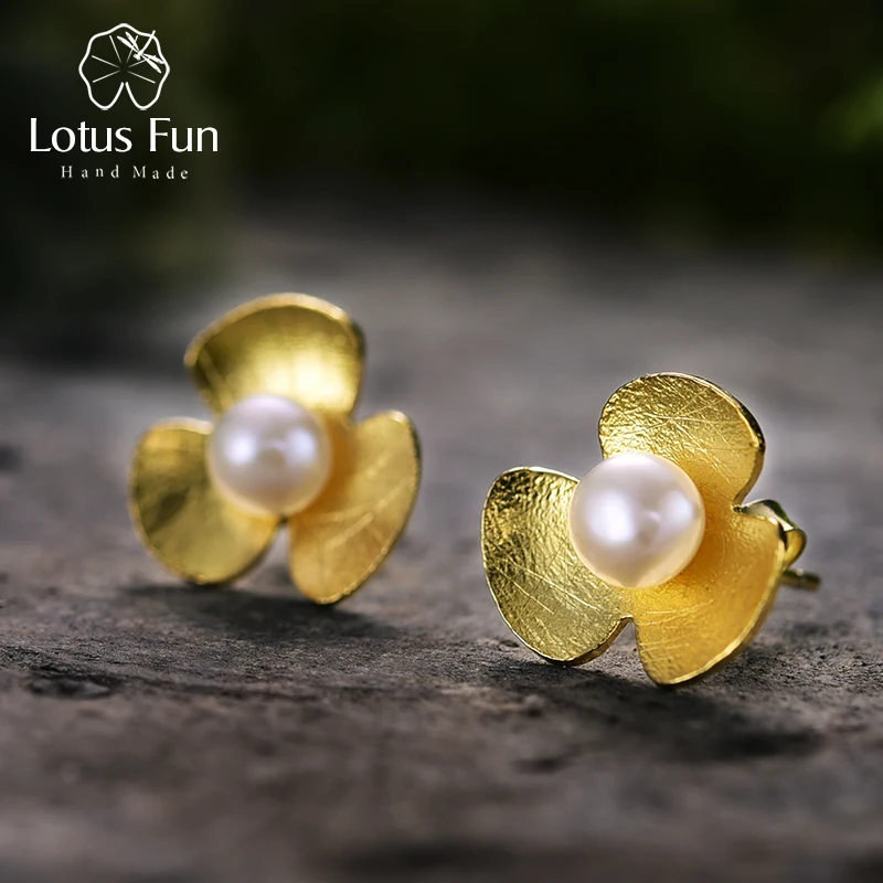 Lotus Fun реальные стерлингового серебра 925 натуральный жемчуг ручной работы