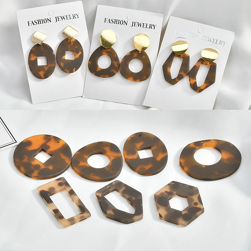 Ретро преувеличенные леопардовые Черепаховые цветные резиновые серьги с