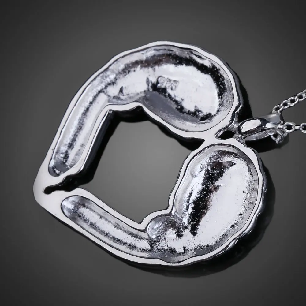 Подвеска в форме сердца с крыльями ангела серебряное покрытие ожерелье из сплава