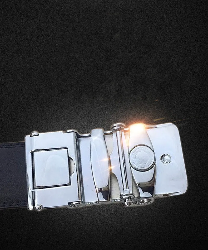 Мужской кожаный ремень с автоматической пряжкой VOHIO 2017 металлический для отдыха