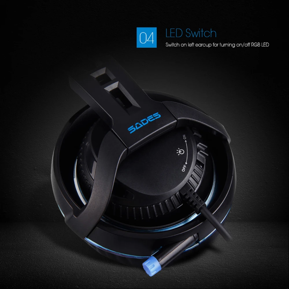 SADES Diablo Realtek игровая гарнитура наушники объемный звук USB громкость RGB