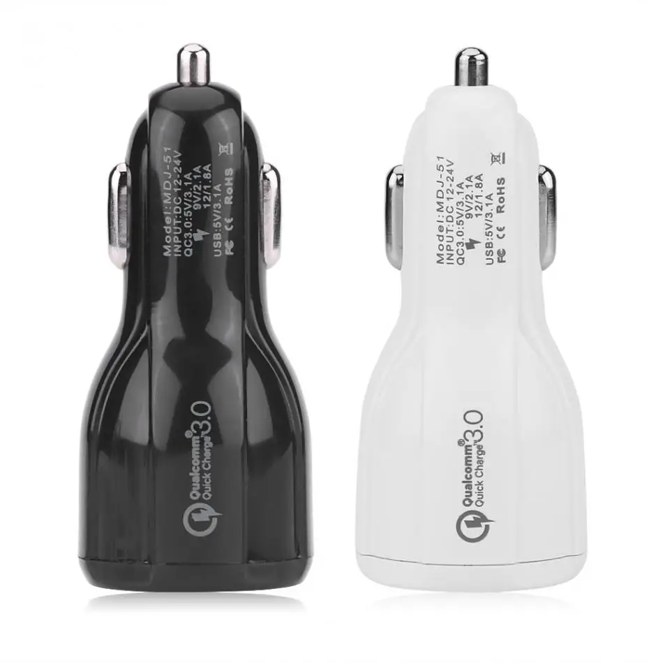 Быстрое зарядное устройство 3 0/QC3.0 с двумя USB портами быстрое автомобильное