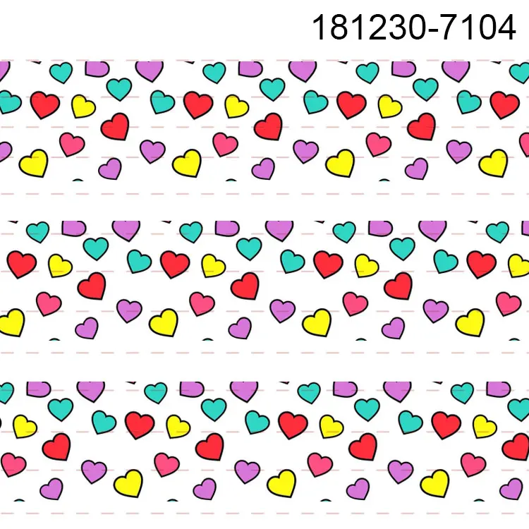 10 ярдов Различные размеры лента в рубчик с принтом на День святого Валентина DIY 7103