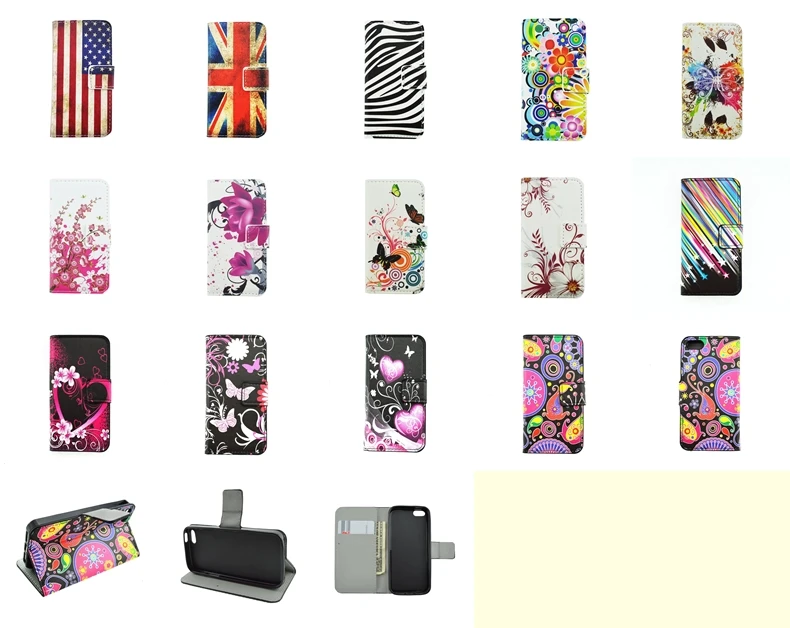 США Флаг Великобритании бабочка сливы цветок мультфильм живопись Флип кожаный