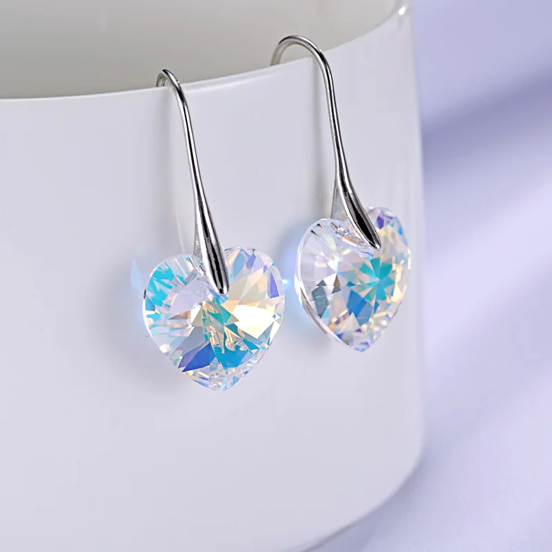 Серьги с кристаллами BAFFIN 2 пар/лот серьги в форме сердца элементами SWAROVSKI висячие