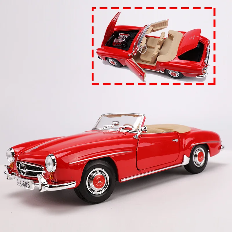 Модель автомобиля из сплава под давлением в масштабе 1:18 для Benz 1955 190sl с