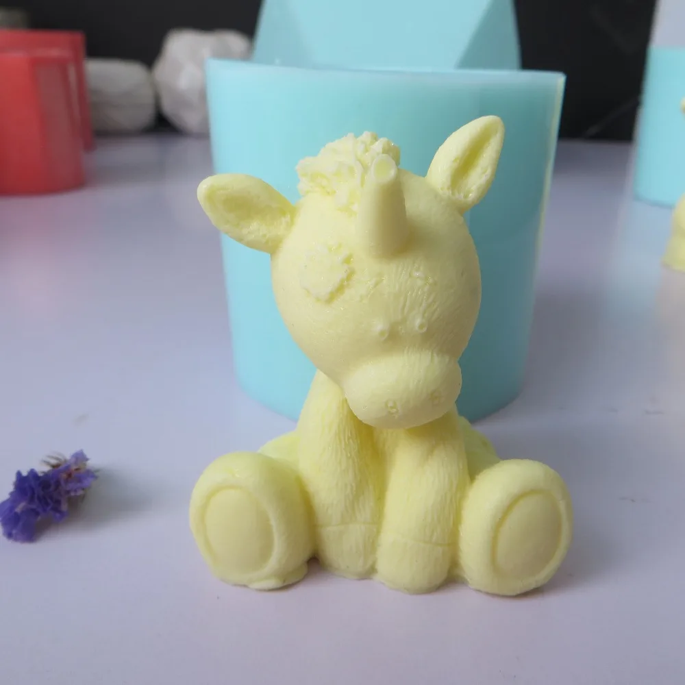 Силиконовые животные формы для мыла 3D милый Единорог силиконовые формы для торта помадка форма шоколадный мусс свечи полимерные глиняные формы