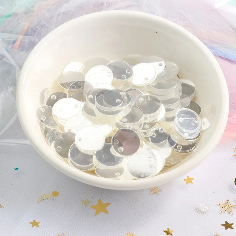 Clear Crystal 120 шт./упак. Размер 15 мм AB прозрачные тарелка с блестками, на плоской подошве, матовые блестками тесьма с пайетками для шитья на свадьбу Дети DIY Материал - Цвет: Clear Crystal