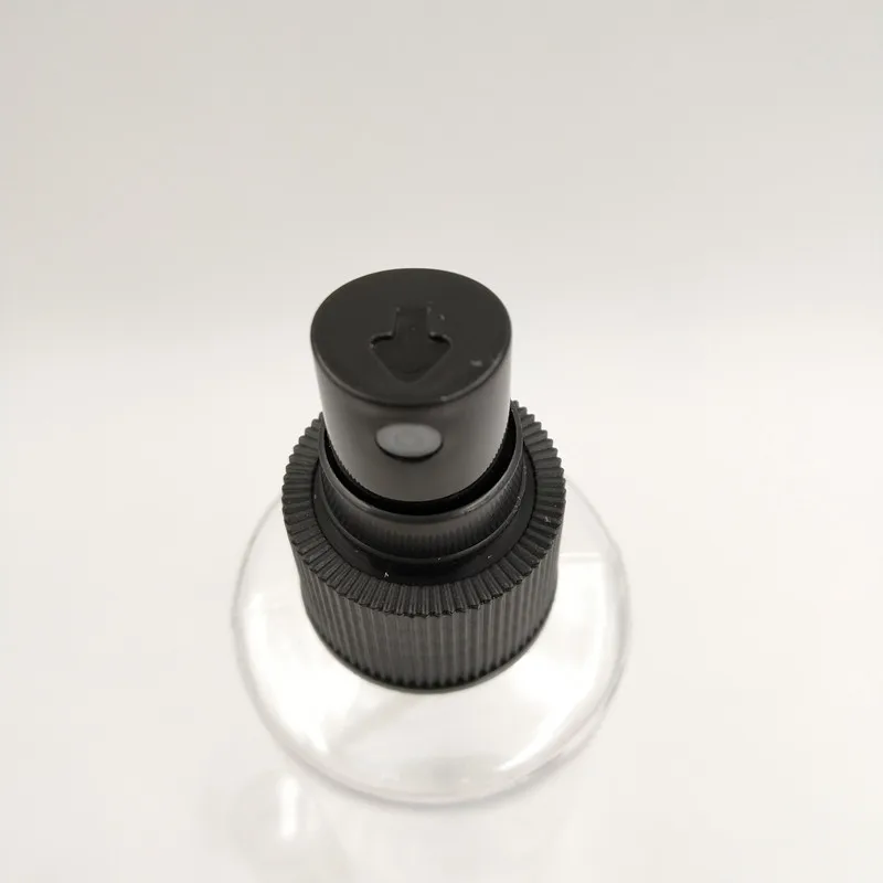 

30pcs/lot 200ml 7oz PET Plastic empty clear/transparent perfume mist spray bottle with black lotion pump for cosmetic bottle