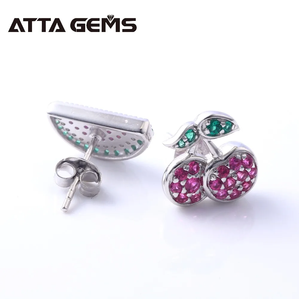 Женские серьги гвоздики из серебра 925 пробы яркие разноцветные Серьги в виде