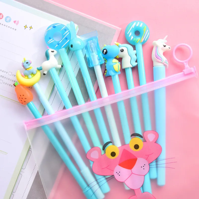 10Pcs/Set Gel Pen Unicorn Pen Stationery Kawaii School Supplies Gel Ink Pen School Stationery Office Suppliers Pen Kids Gifts - Цвет: 8