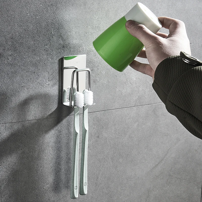 Creative 304 Stainless Steel Toothbrush Holder Wall Suction Bathroom Accessories Mug Toothpaste | Дом и сад