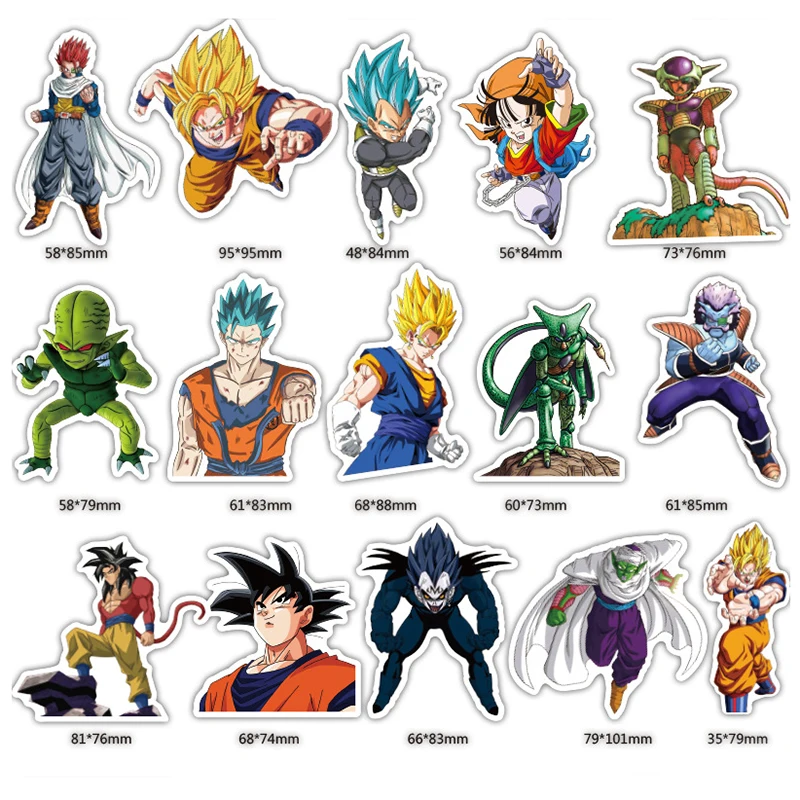50 шт./лот Dragon Ball Супер Саян Гоку Вегета стикер s для багажа ноутбука автомобиля мото холодильник ПВХ водоотталкивающая наклейка игрушка