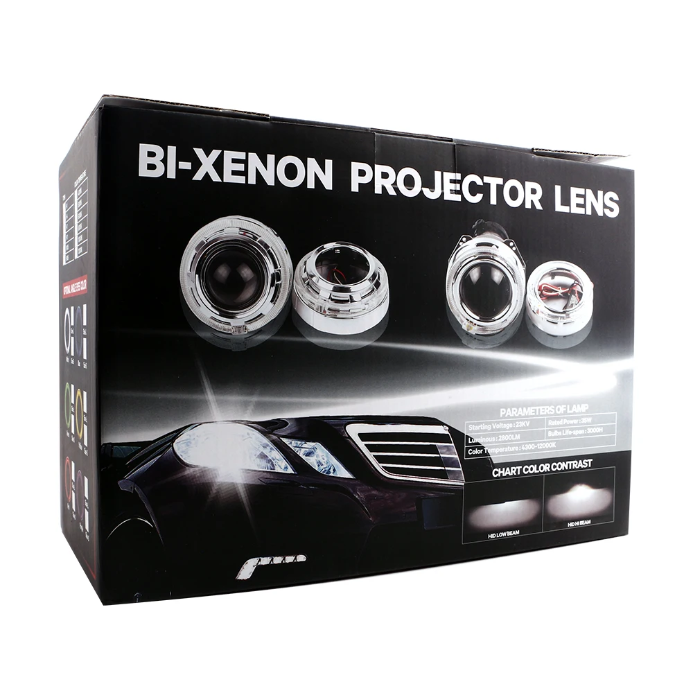 YM E Bright 1 комплект 3 дюйма 6000K HID биксеноновые фары проекционный объектив 12 В DC 35 Вт +
