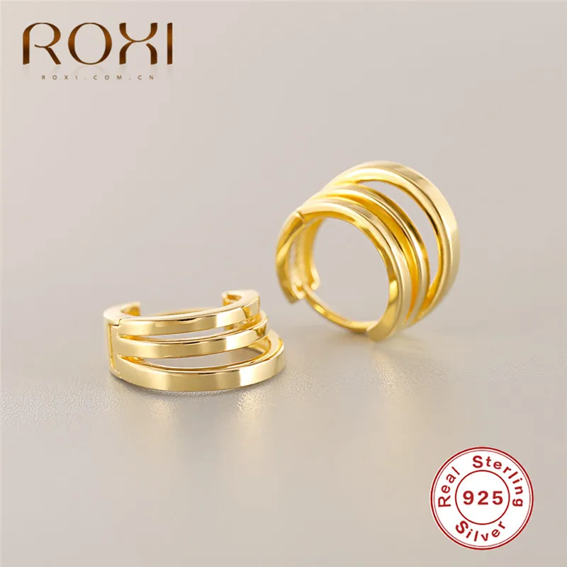 ROXI круглые серьги-кольца для женщин Brincos минималистичные геометрические круглые кольца маленькие серьги из стерлингового серебра 925 пробы