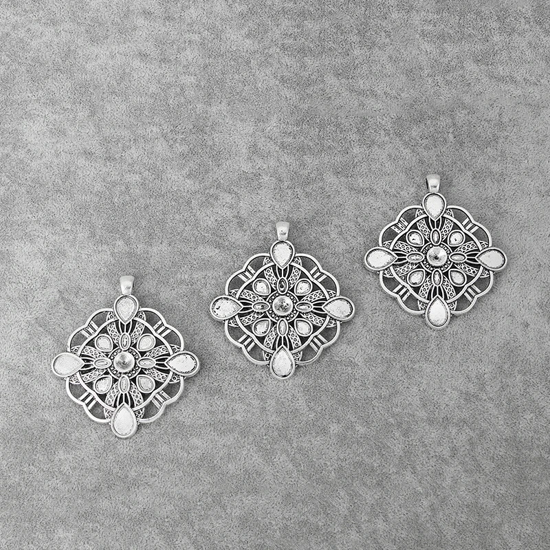 4 шт. Большой абстрактный полый цветок круглый кулон пустые каплевидные Камеи