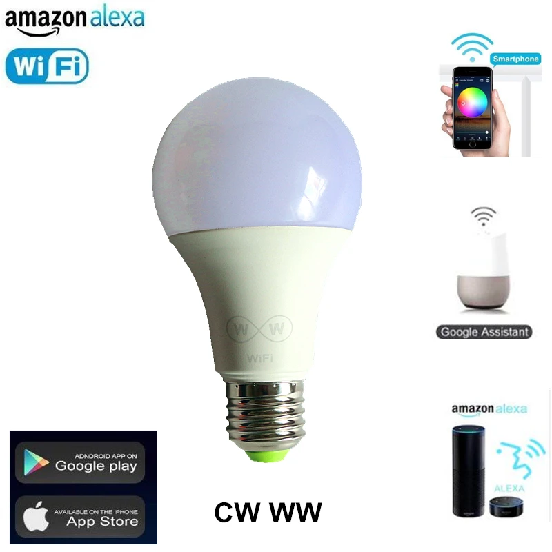 Умная Светодиодная лампа с регулируемой яркостью AC 110 В 220 6 5 Вт E27 Wi Fi CW WW RGB RGBW RGBWW +