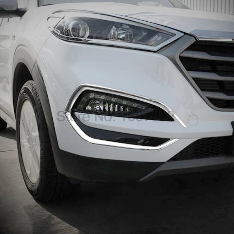 2 шт. хромированные накладки на переднюю фару автомобиля для Hyundai Tucson 2016 2017|exterior