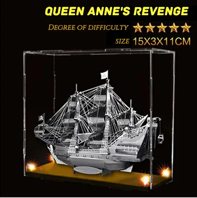 Queen Annes Revenge Да Piececool Нотр-Дам де Пари Сиднейский оперный дом Парижская башня светильник 3D металлическая сборка архитектурная модель пазл, детская игрушка - Цвет: Queen Annes Revenge